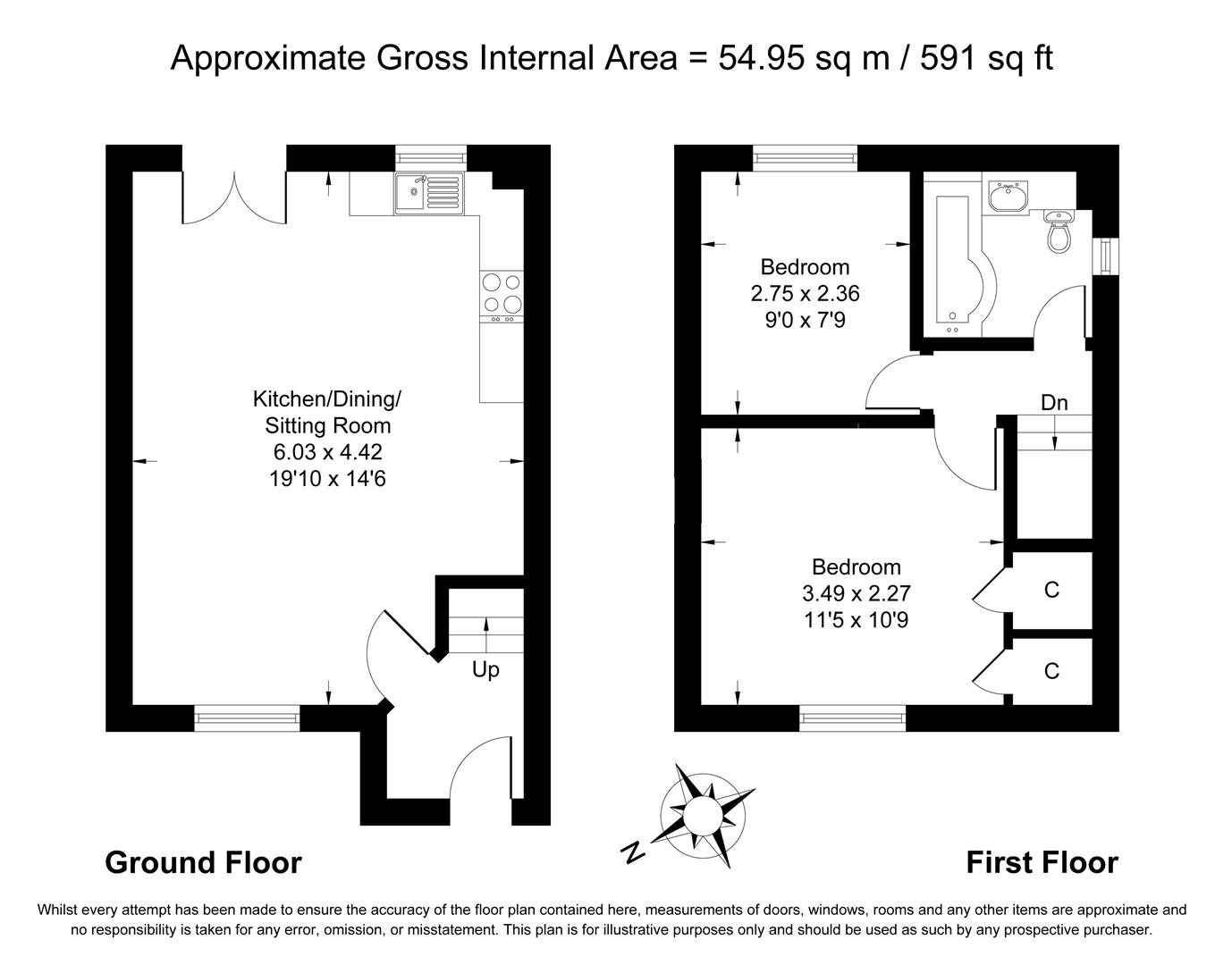 2 bedroom House End Terrace for sale in Folly Field Tayler and Fletcher